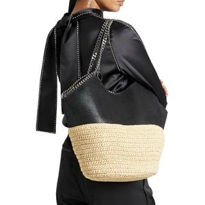Stella McCartney Large black half and half tote bag
